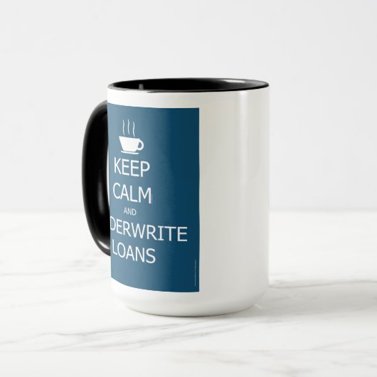 Mug Restez calmes et souscrivez des prêts (Devant gauche)