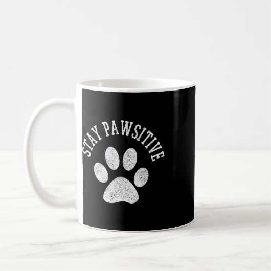 Mug Restez Chemise Pawsitive - Chien Paw Chat Animal C (Gauche)