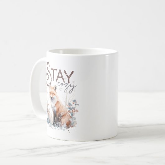 Mug Restez confortable Woodland Fox Noël (Devant gauche)