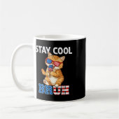 Mug Restez Cool Chat Popsicle Lover Drapeau américain (Gauche)