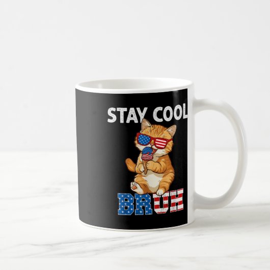 Mug Restez Cool Chat Popsicle Lover Drapeau américain (Droite)