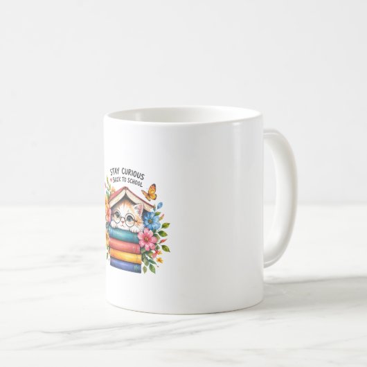 Mug Restez Curieux Conception de lecture de rentrée sc (Devant droit)
