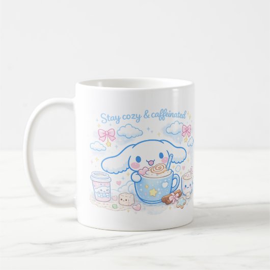 Mug ☁️ Restez Douillets & Caféinés ✨ | Cute Cinnamorol (Gauche)