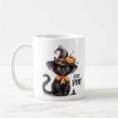 Mug Restez Éffrayant - Chat Casquette sorcier (Gauche)