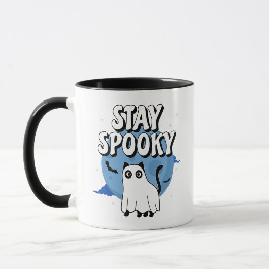 Mug Restez Éffrayant Ghost Cat (Gauche)