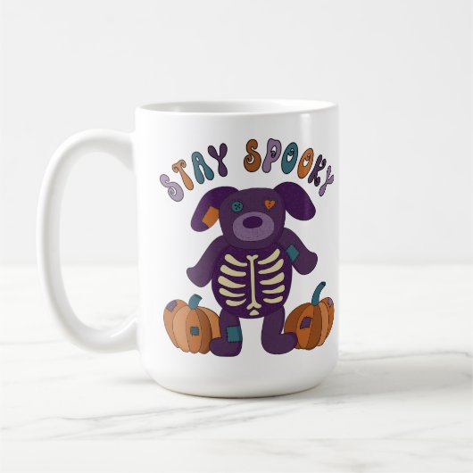 Mug Restez Éffrayant Skeleton Dog Halloween (Gauche)