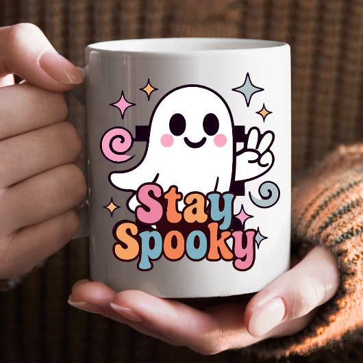 Mug Restez Éffrayant Super Fantôme Retro Pastel Hallow