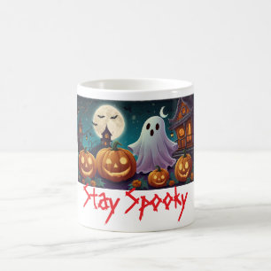 Mug Restez Éffrayants, Fantômes d'Halloween et Citroui