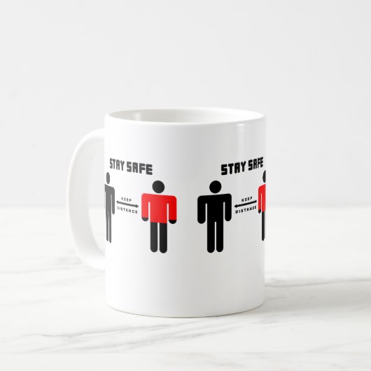 Mug Restez en sécurité Les Chemises rouges (Devant gauche)