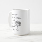 Mug Restez en sécurité manger gâteau amusant mème (Devant gauche)