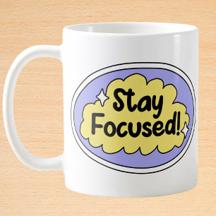 Mug Restez focalisé Nuage Jaune Purple Motivation