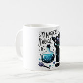 Mug Restez Magique Sorcière Meowgical Chat Noir Cute (Devant gauche)