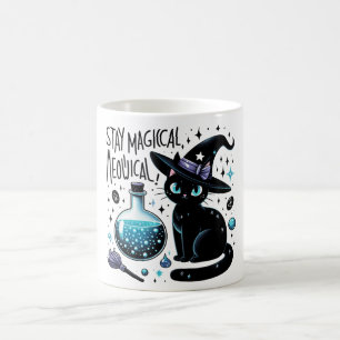 Mug Restez Magique Sorcière Meowgical Chat Noir Cute