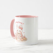 Mug Restez Mignon Lapin Douillet Rose Doux (Devant gauche)