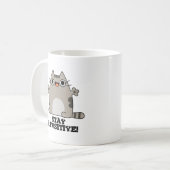 Mug Restez Paw-sitive Funny Chat Pun (Devant gauche)