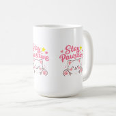 Mug Restez Pawsitif – Conception de citation motivante (Devant droit)