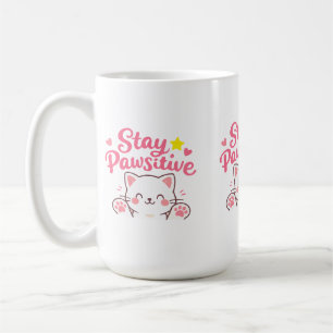 Mug Restez Pawsitif – Conception de citation motivante