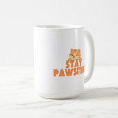 Mug Restez Pawsitif Création de Chat Mignon Clin d'œil (Devant droit)