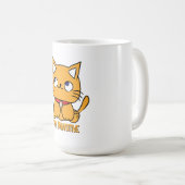 Mug Restez Pawsitif Dessin Animé de Chat Drôle Mignon (Devant droit)