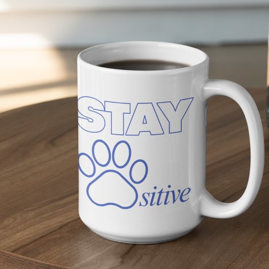 Mug Restez Pawsitive en Bleu