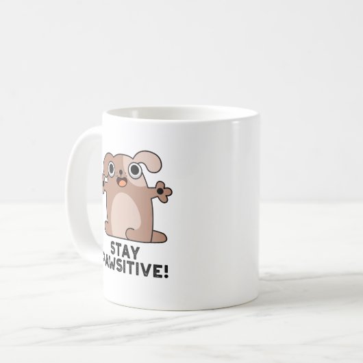 Mug Restez Pawsitive Positive Chien Pun (Devant gauche)