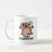 Mug Restez Pawsitive Positive Chien Pun (Gauche)