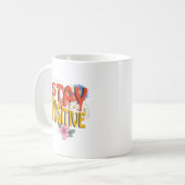 Mug Restez Positif – Floral Motivant (Devant gauche)