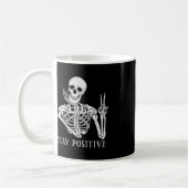 Mug Restez positif Jamais mieux Skeleton Drôle Hallowe (Gauche)
