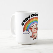 Mug Restez positif Rainbow Pig Sticker Design (Devant gauche)