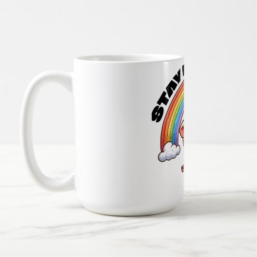 Mug Restez positif Rainbow Pig Sticker Design (Gauche)