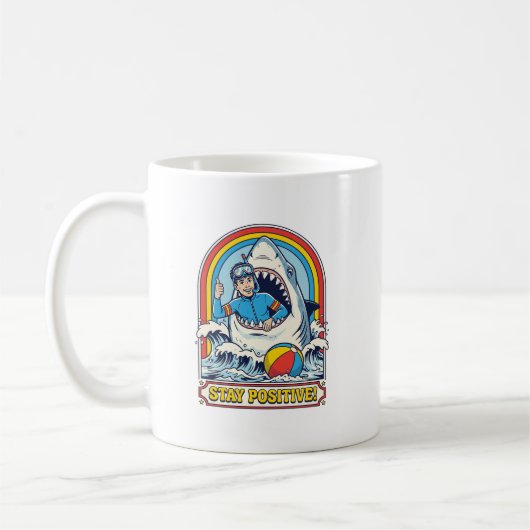 Mug Restez positif requin rétro été (Gauche)