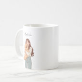 Mug Restez Positive Fille Mignonne & Chien S'étreignan (Devant gauche)
