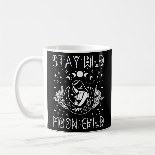 Mug Restez sauvage Lune Enfant Céleste Wiccan Witchy B (Gauche)