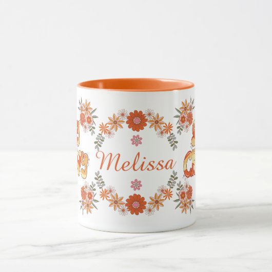 Mug Restez Super Retro Boho fleurs marguerite design f (Centre)