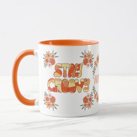 Mug Restez Super Retro Boho fleurs marguerite design f (Gauche)