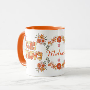 Mug Restez Super Retro Boho fleurs marguerite design f