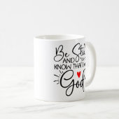 Mug Restez tranquille et sachez que je suis dieu (Devant droit)