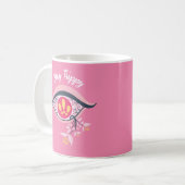 Mug Restez Trippy Oeil rose floral psychédélique (Devant gauche)