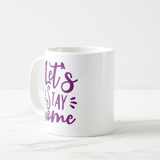 Mug Restons à la maison violet (Devant gauche)