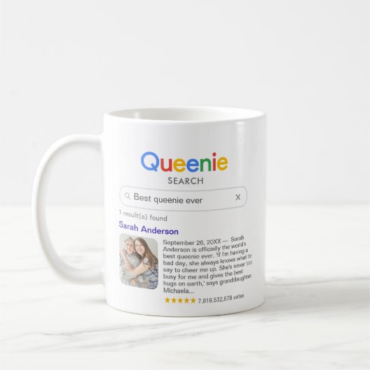 Mug Résultat de recherche drôle de la meilleure Queeni (Gauche)