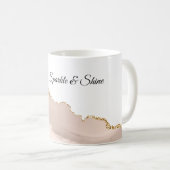 Mug Résumé Abstrait de Blush Crème Or (Devant droit)
