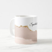 Mug Résumé Abstrait de Blush Crème Or (Devant gauche)
