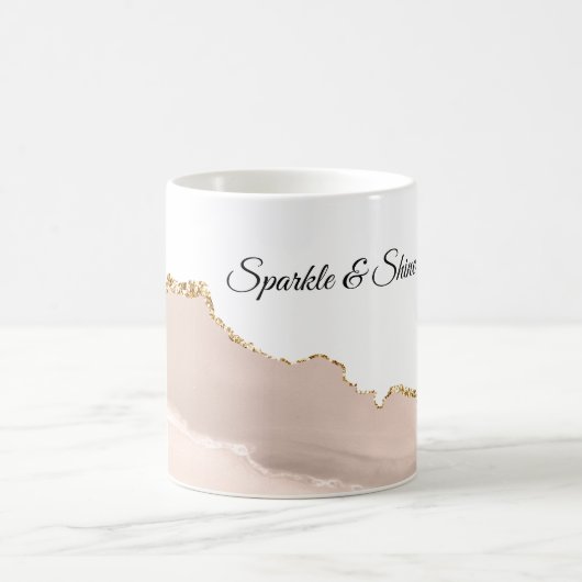 Mug Résumé Abstrait de Blush Crème Or (Centre)