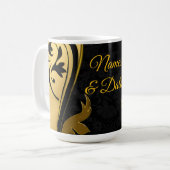 Mug Résumé avec accents Gold sur Black & White (Devant gauche)