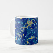 Mug Résumé graphique en points bleu et jaune de la mar (Devant gauche)