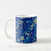 Mug Résumé graphique en points bleu et jaune de la mar (Gauche)