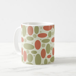 Mug Résumé rétro brun beige vert galets pierre de mer