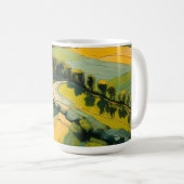 Mug Résumé Zone agricole et champ vert vague (Devant droit)