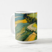 Mug Résumé Zone agricole et champ vert vague (Devant gauche)