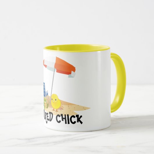 Mug Rétired Chick-Beach Scene (Devant droit)